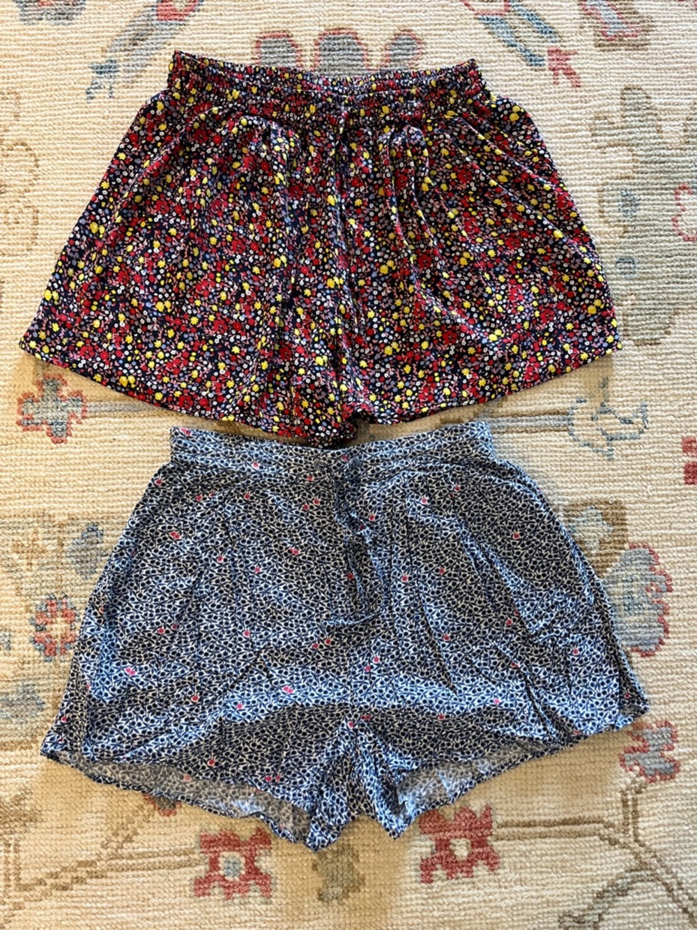 J. Crew Factory Multi Floral Elastic-Waist Shorts